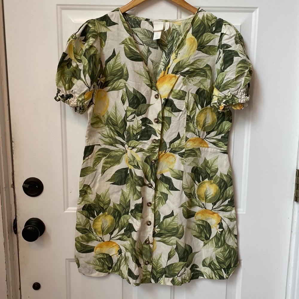 H&M Linen Lemon Dress